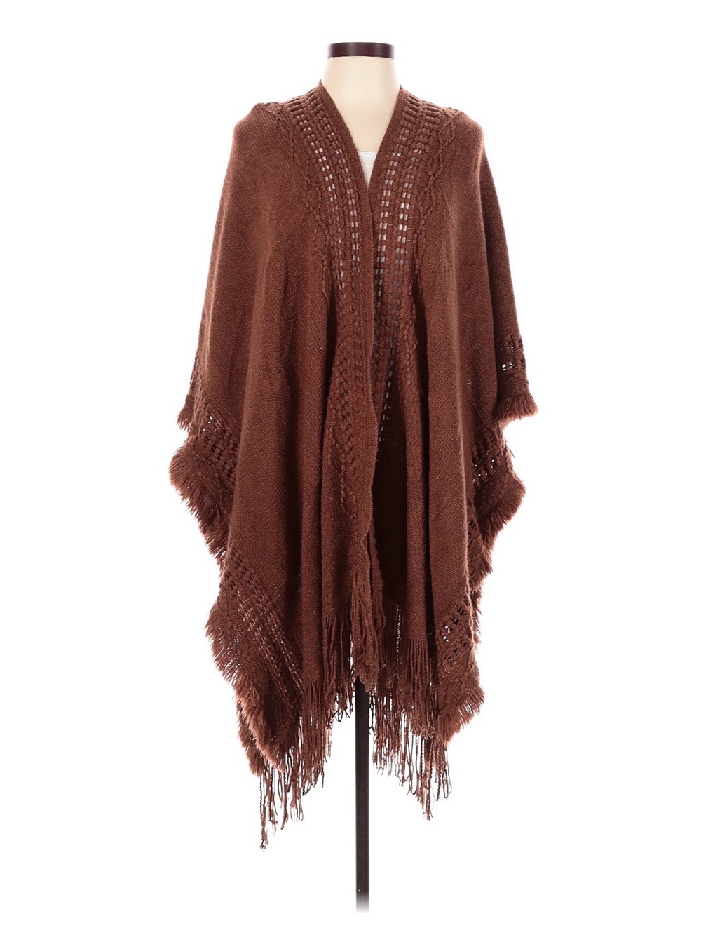 Three Bird Nest Brown Fringed Knit Cardigan